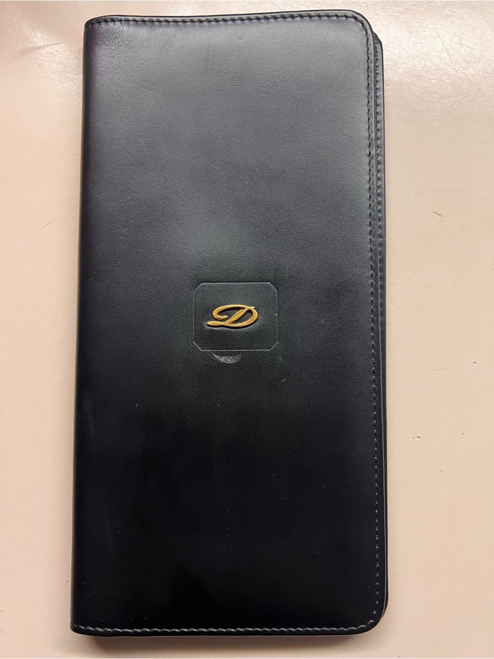 S.T. Dupont Paris Black Leather Long Wallet Gold Logo